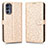 Leather Case Stands Flip Cover Holder C01X for Motorola Moto G62 5G Gold
