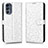 Leather Case Stands Flip Cover Holder C01X for Motorola Moto G62 5G Silver