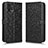 Leather Case Stands Flip Cover Holder C01X for Motorola Moto G72 Black