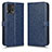 Leather Case Stands Flip Cover Holder C01X for Motorola Moto G72 Blue