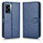 Leather Case Stands Flip Cover Holder C01X for OnePlus Nord N300 5G Blue