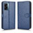 Leather Case Stands Flip Cover Holder C01X for Oppo A56S 5G Blue