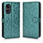 Leather Case Stands Flip Cover Holder C01X for Oppo A58x 5G Green