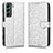 Leather Case Stands Flip Cover Holder C01X for Samsung Galaxy S23 5G Silver