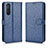 Leather Case Stands Flip Cover Holder C01X for Sony Xperia 5 II Blue