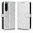 Leather Case Stands Flip Cover Holder C01X for Sony Xperia 5 III Silver