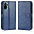 Leather Case Stands Flip Cover Holder C01X for Xiaomi Poco M5S Blue