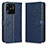 Leather Case Stands Flip Cover Holder C01X for Xiaomi Redmi 10 India Blue