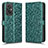Leather Case Stands Flip Cover Holder C01X for Xiaomi Redmi 11 Prime 4G Green