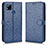 Leather Case Stands Flip Cover Holder C01X for Xiaomi Redmi 9C Blue