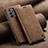 Leather Case Stands Flip Cover Holder C02S for Samsung Galaxy A23 5G Light Brown