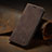 Leather Case Stands Flip Cover Holder C02S for Samsung Galaxy A41 Brown