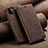 Leather Case Stands Flip Cover Holder C02S for Samsung Galaxy F42 5G Brown