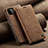 Leather Case Stands Flip Cover Holder C02S for Samsung Galaxy F42 5G Light Brown