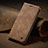 Leather Case Stands Flip Cover Holder C02S for Samsung Galaxy M21 Light Brown