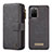 Leather Case Stands Flip Cover Holder C02S for Samsung Galaxy S20 Plus 5G Black