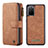 Leather Case Stands Flip Cover Holder C02S for Samsung Galaxy S20 Plus 5G Brown