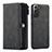Leather Case Stands Flip Cover Holder C02S for Samsung Galaxy S22 5G Black