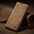 Leather Case Stands Flip Cover Holder C02S for Xiaomi Redmi Note 9 Pro Light Brown