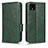Leather Case Stands Flip Cover Holder C02X for Google Pixel 4 Green