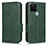 Leather Case Stands Flip Cover Holder C02X for Google Pixel 5 Green