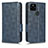 Leather Case Stands Flip Cover Holder C02X for Google Pixel 5 XL 5G Blue