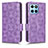 Leather Case Stands Flip Cover Holder C02X for Huawei Honor X8 5G Purple