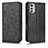 Leather Case Stands Flip Cover Holder C02X for Motorola Moto E32 Black