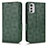 Leather Case Stands Flip Cover Holder C02X for Motorola Moto E32 Green