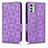 Leather Case Stands Flip Cover Holder C02X for Motorola Moto E32s Purple