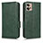 Leather Case Stands Flip Cover Holder C02X for Motorola Moto G32 Green