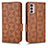 Leather Case Stands Flip Cover Holder C02X for Motorola Moto G42 Brown