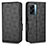 Leather Case Stands Flip Cover Holder C02X for OnePlus Nord N300 5G Black