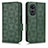 Leather Case Stands Flip Cover Holder C02X for Oppo A78 5G Green