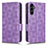 Leather Case Stands Flip Cover Holder C02X for Samsung Galaxy A14 5G Purple