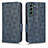 Leather Case Stands Flip Cover Holder C02X for Samsung Galaxy S22 5G Blue
