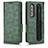 Leather Case Stands Flip Cover Holder C02X for Samsung Galaxy Z Fold4 5G Green