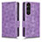 Leather Case Stands Flip Cover Holder C02X for Sony Xperia 1 V Purple