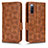 Leather Case Stands Flip Cover Holder C02X for Sony Xperia 10 III Brown
