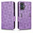 Leather Case Stands Flip Cover Holder C02X for Xiaomi Poco F4 GT 5G Purple