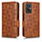 Leather Case Stands Flip Cover Holder C02X for Xiaomi Redmi 11 Prime 4G Brown