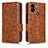 Leather Case Stands Flip Cover Holder C02X for Xiaomi Redmi A1 Plus Brown