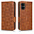 Leather Case Stands Flip Cover Holder C02X for Xiaomi Redmi Note 11R 5G Brown