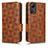 Leather Case Stands Flip Cover Holder C02X for Xiaomi Redmi Note 12S Brown
