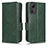 Leather Case Stands Flip Cover Holder C02X for Xiaomi Redmi Note 12S Green