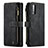 Leather Case Stands Flip Cover Holder C03S for Samsung Galaxy A30S Black