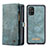 Leather Case Stands Flip Cover Holder C03S for Samsung Galaxy A51 4G Blue