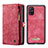 Leather Case Stands Flip Cover Holder C03S for Samsung Galaxy A51 4G Red