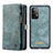 Leather Case Stands Flip Cover Holder C03S for Samsung Galaxy A52 4G Blue