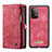Leather Case Stands Flip Cover Holder C03S for Samsung Galaxy A52 5G Red